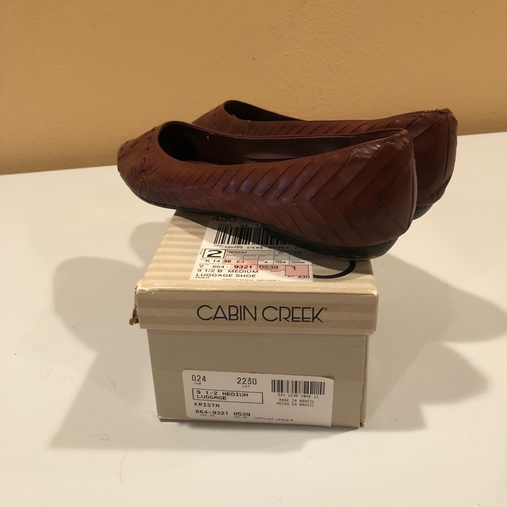 Brown slip on flats